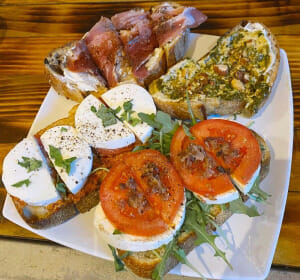 Menu-Uptown_Bruschetta-4-board-plate2 bruschetta at Rott n' Grapes
